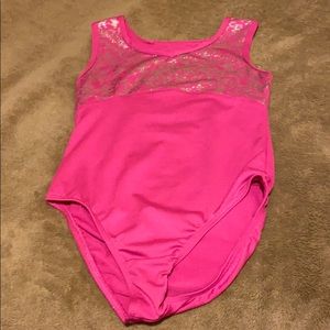 Pink Gynastics Leotard and Shorts 2-Piece Set